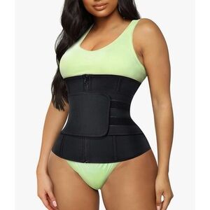 Black Waist Trainer Slimmer Cincher Corset Tummy Control Workout Sweat Band